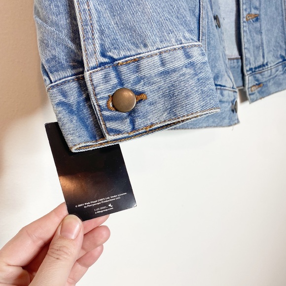 Pink Floyd Back Patch Denim Jacket Dark Side of The Moon Small - Picture 4 of 6